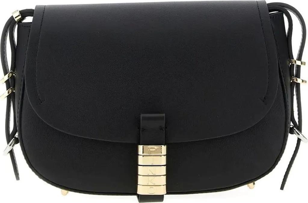 PINKO Sac Noir 103831A270 avec bandoulière chaîne Love Birds Femme