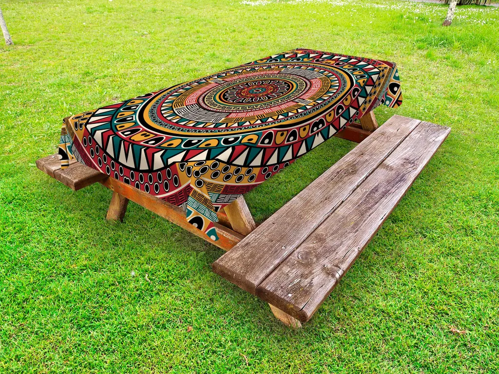 Tovaglia Etnica ABAKUHAUS 145x265: Design Africano per Tavolo Esterno