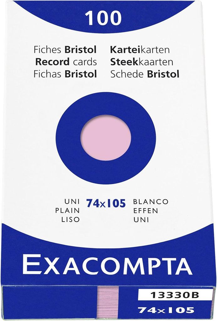 EXACOMPTA fiches DIN A7 vierges rose 100 fiches Image du produit 