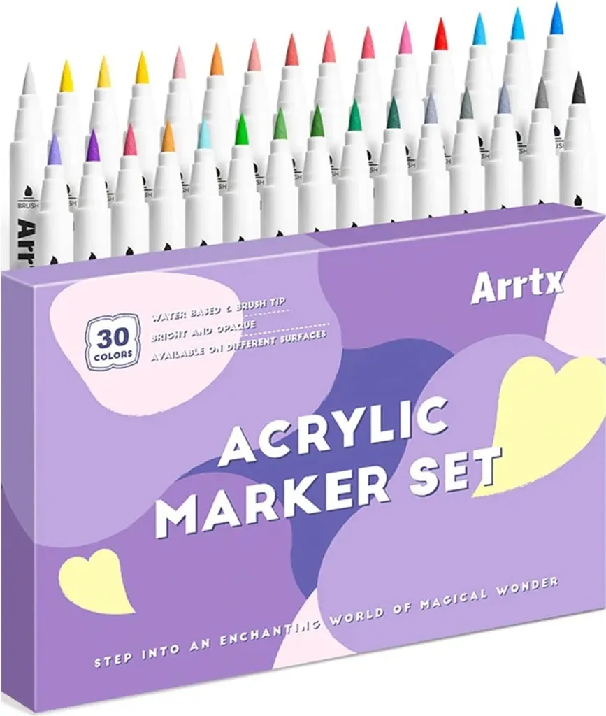 Arrtx 30 Acrylic Markers - Pennelli a Vernice per Custom e Design