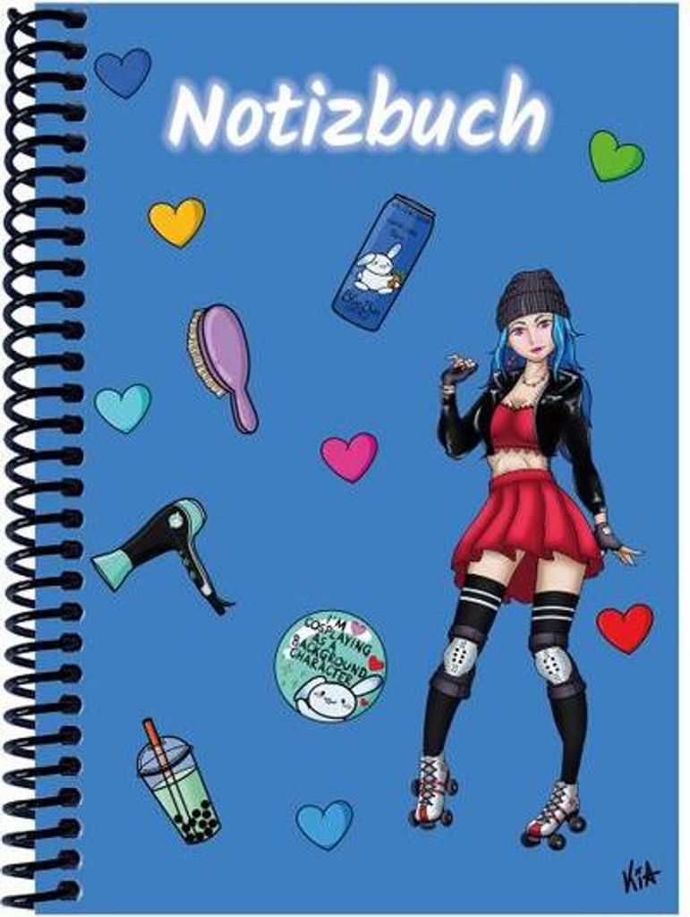 A 4 Notizbuch Manga Enora, blau, liniert