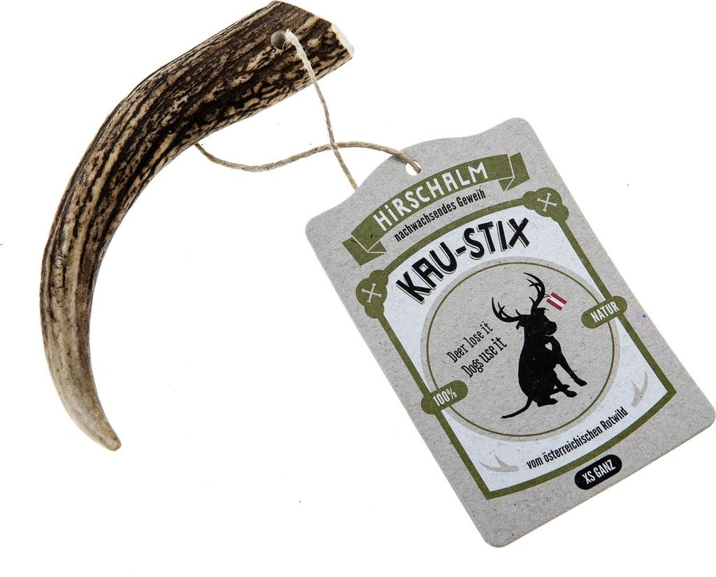 Hirschalm Kau-Stix Rothirsch Ganz XS, Kauknochen für Hunde