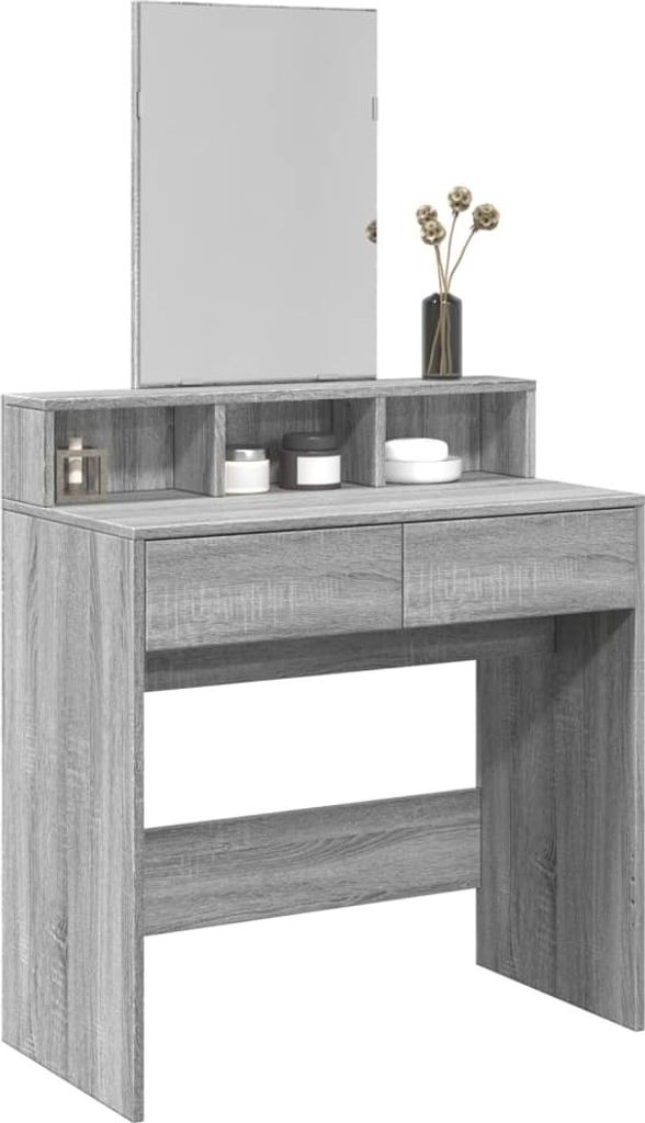 "2026 Promotion" Schminktisch mit Spiegel Grau Sonoma 80x41x144,5 cm - Schminktische CC30563