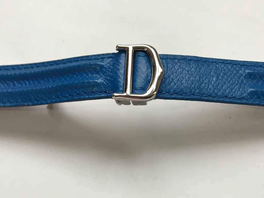 Bracelet de Montre en Cuir Bleu 18mm avec Boucle pour Modèle Cartier