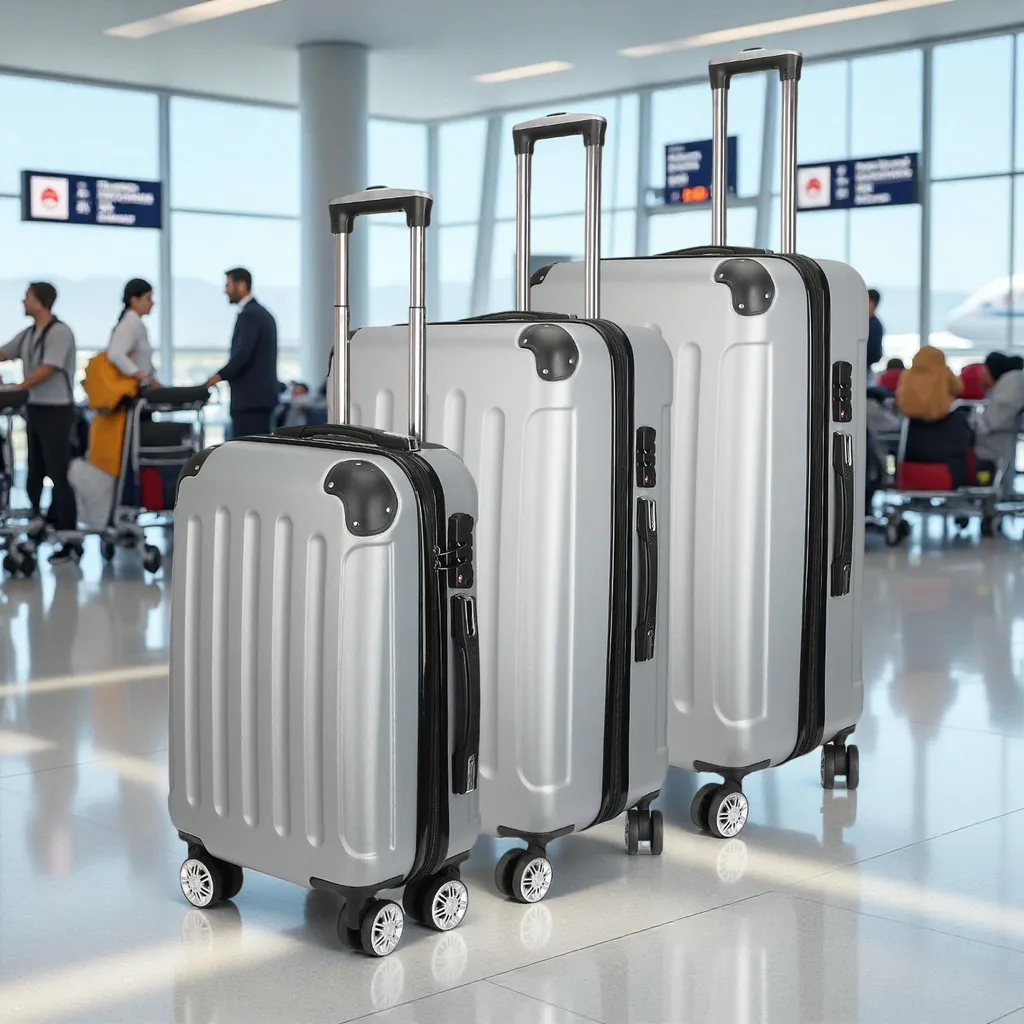 Set 3 Valigie Trolley ABS Grigio 20/24/28 Rigide Leggere Offerta