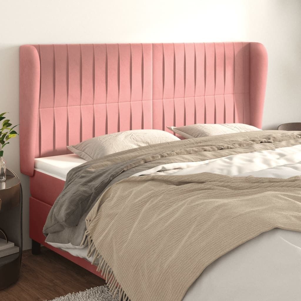 Maison Exclusive - Kopfteil mit Ohren Rosa 203x23x118/128 cm Samt