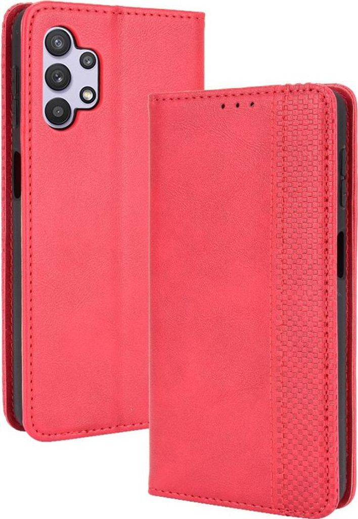 Samsung Galaxy A32 5G Hülle - Coverup Vintage Style Klapphülle - Rot