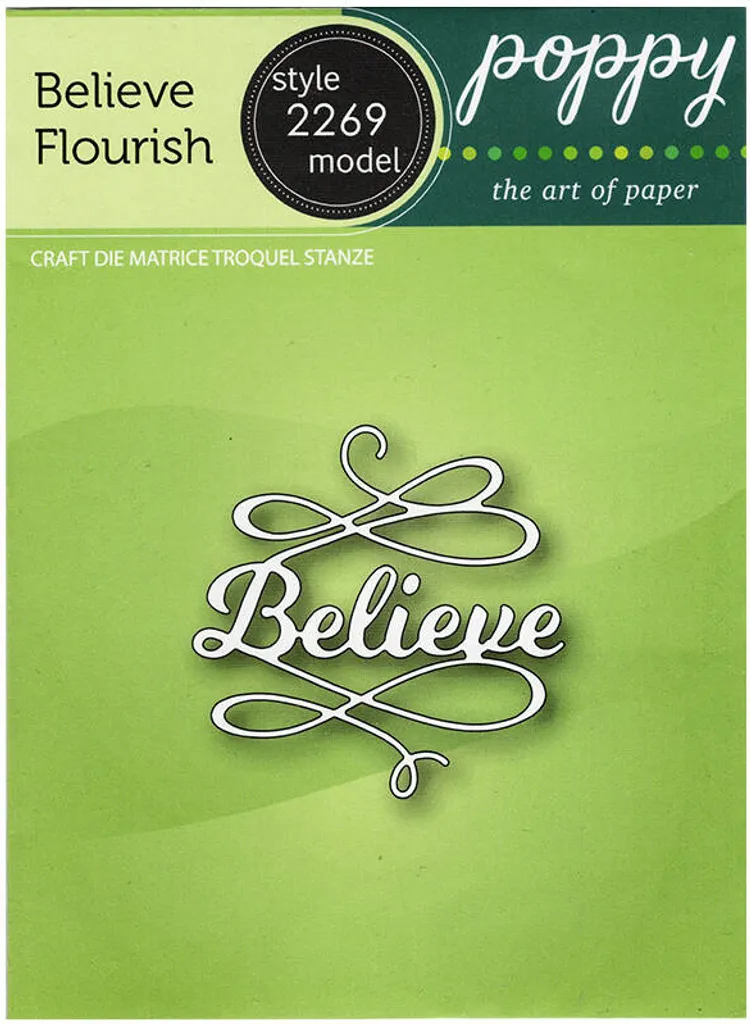 Fustella Poppystamps Believe Flourish - Goffratura Professionale Scrap