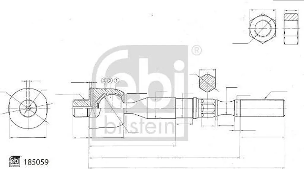 Joint axial FEBI 185059 haute résistance pour direction Nissan Cabstar