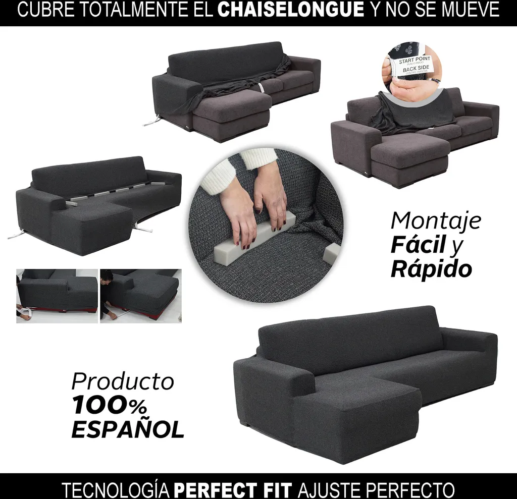 Copridivano Resistente SOFASKINS® Chaise Longue Sinistra | Anti-Gatto - 8