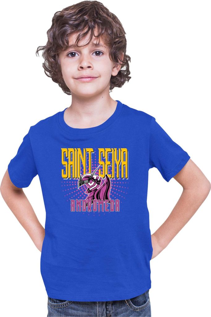 Kinder T-Shirt Japan Anime Manga Saint Anime Seiya Andromeda Shun 02 Saint Andromeda Zodiac, 7-8 Jahr - 128 / Blau