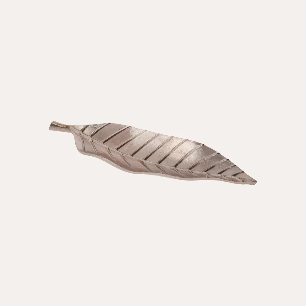 Centre de Table Feuille Cuivrée Finition Artisanale - Objet de Déco