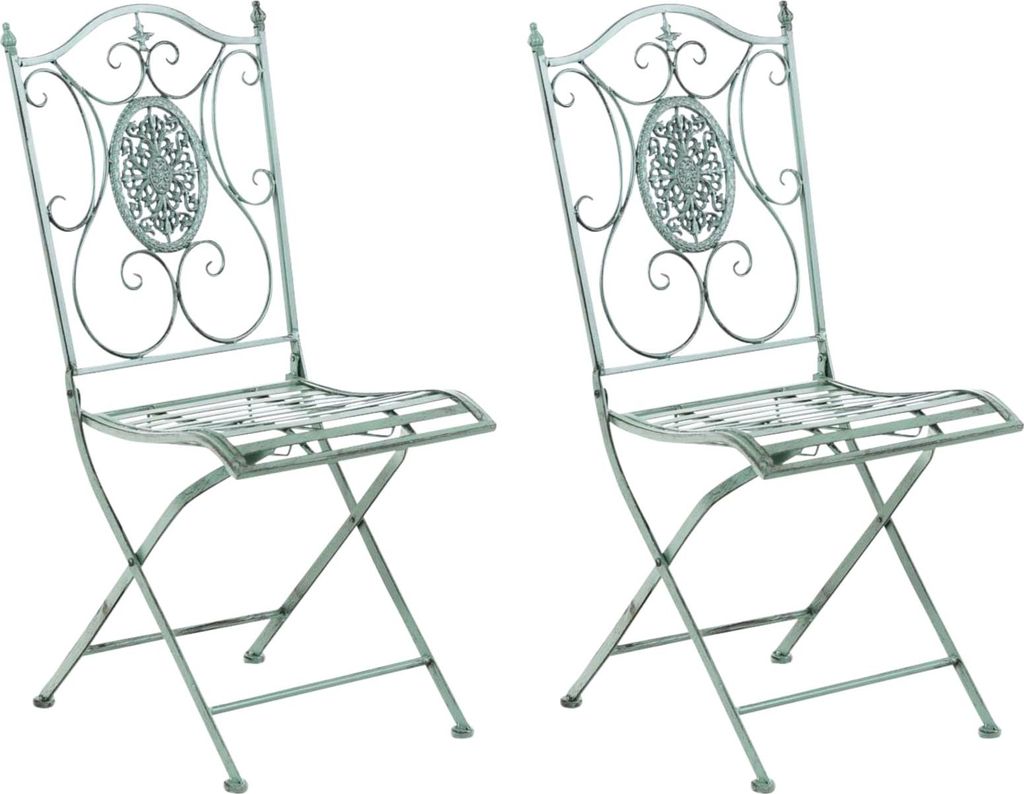 CLP 2er Set Gartenstühle Sibell antik-grün Produktbild 