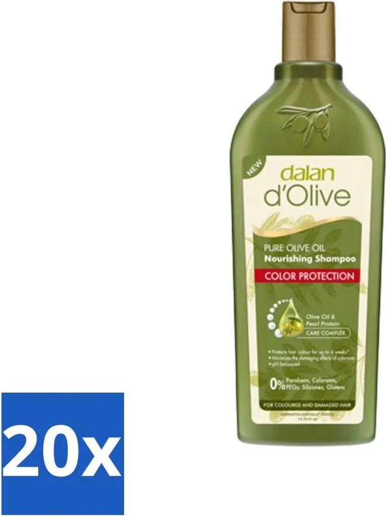 Dalan d'Olive Shampoo Capelli Colorati 400ml - Set Risparmio 20 Flaconi