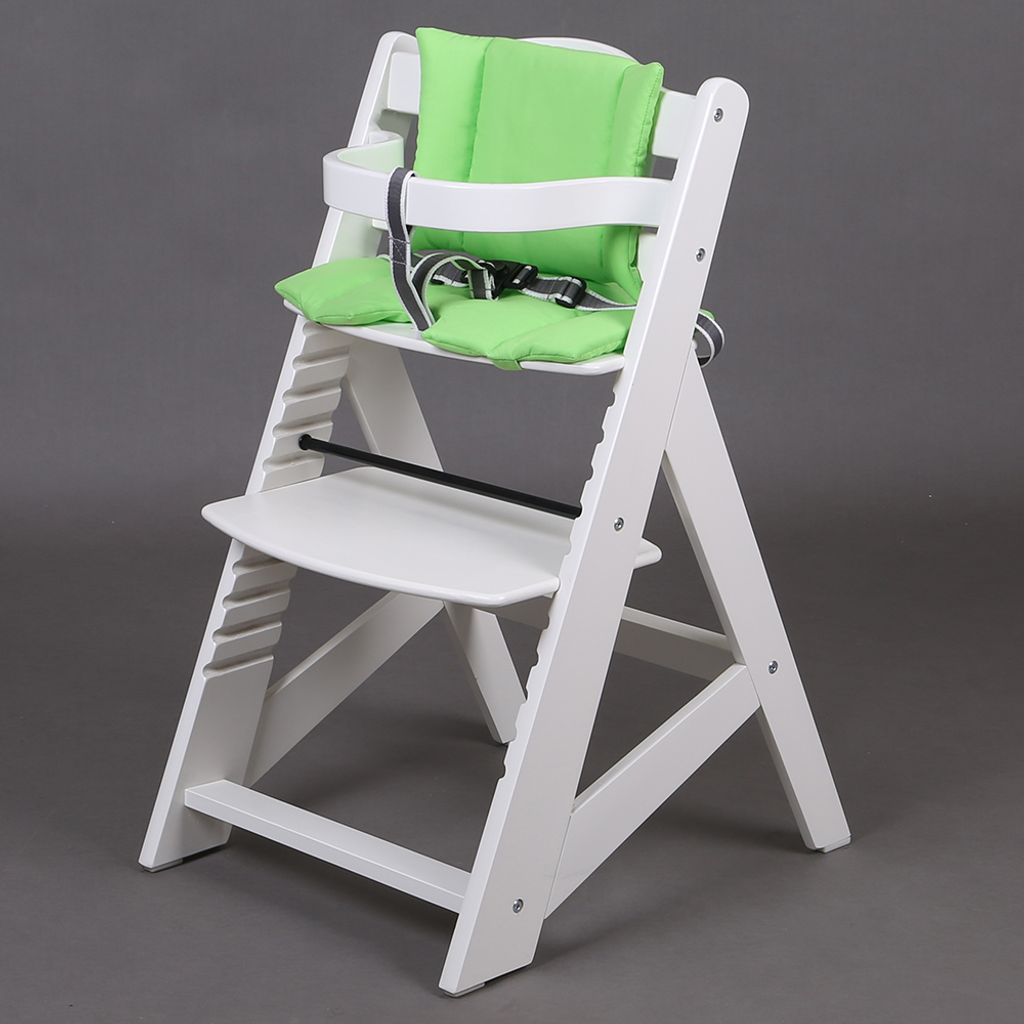 Stuhl für Kinder " weiß / grün " Beis Kinderstuhl aus sehr stabilen Holz 