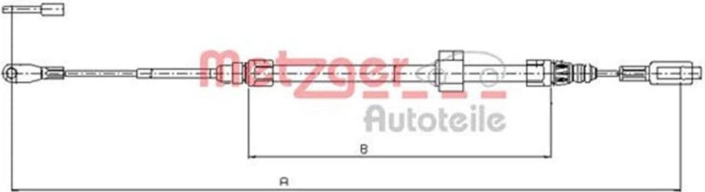 METZGER Handbremsseil Seilzug Feststellbremse passend für MERCEDES-BENZ SPRINTER 3-t Kasten (903) Vorne 10.9884