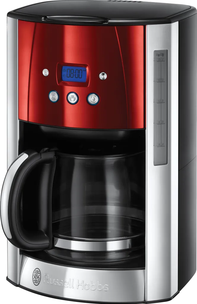 Cafetière filtre rouge inox Luna Russell Hobbs avec verseuse verre
