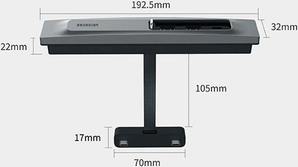 Hub USB da auto Caricatore rapido Adattatore intelligente per docking station Splitter compatibile Grigio argento