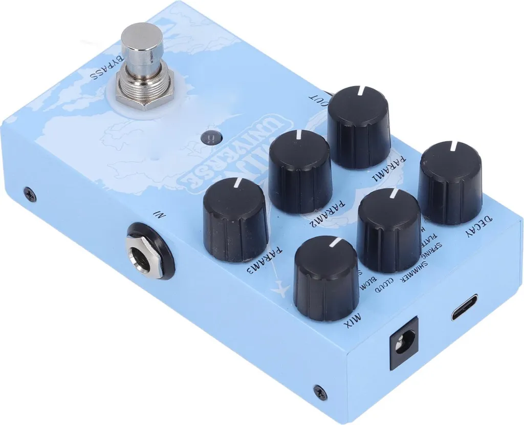 Pédale d'effet réverbération numérique 9 modes, Solution USB-C compacte - 7