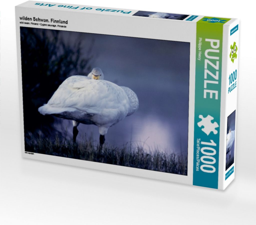 CALVENDO Puzzle wilden Schwan. Finnland 1000 Teile Puzzle quer | 1000 Teile Lege-Größe 64x48cm Foto-Puzzle für glückliche Stunden