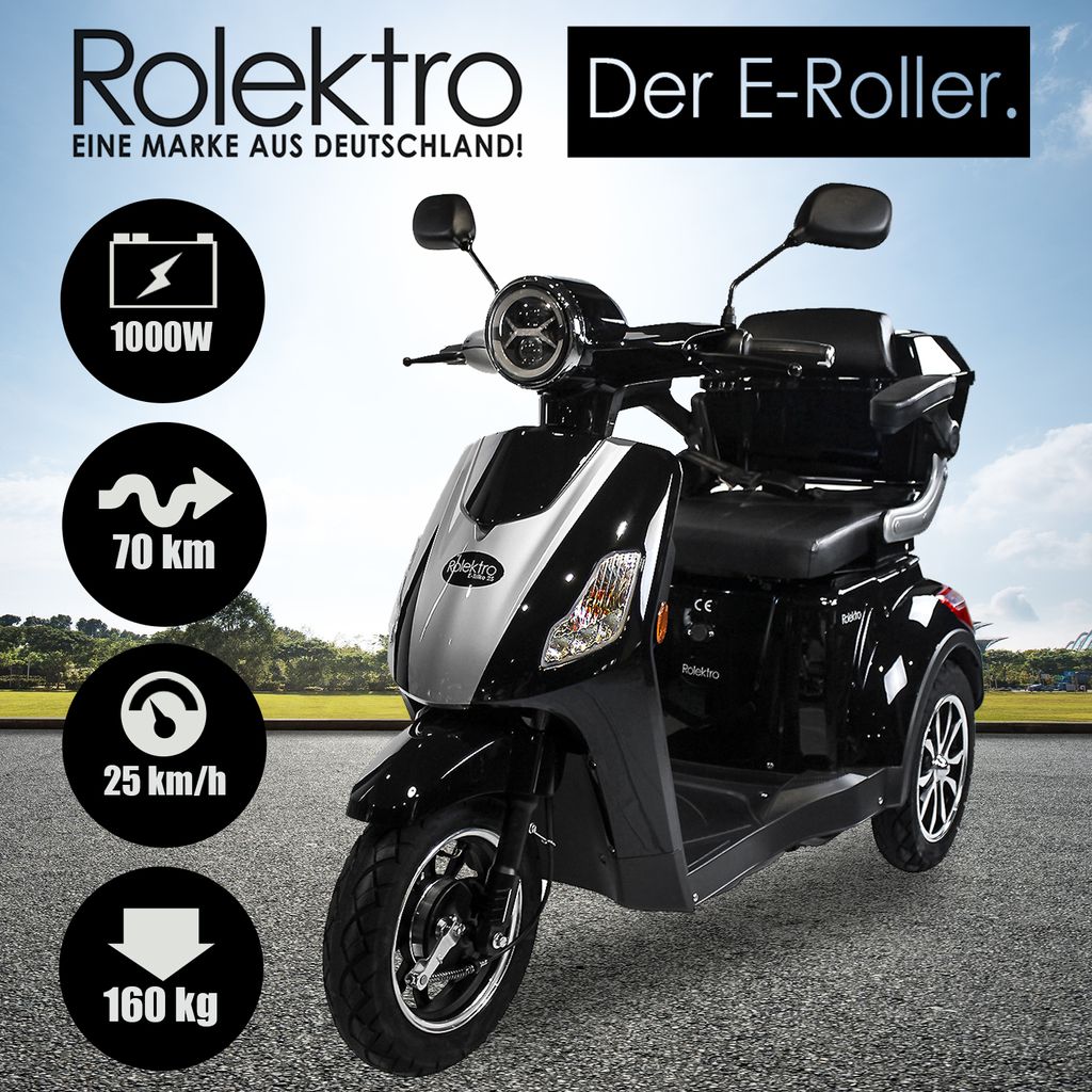 km/h Rolektro E-Trike - 25 25 V.3 Schwarz