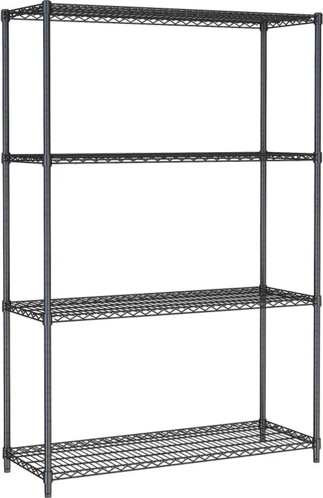 Rayonnage pour cuisine et réserve : Étagère Combisteel noire 120x45x180