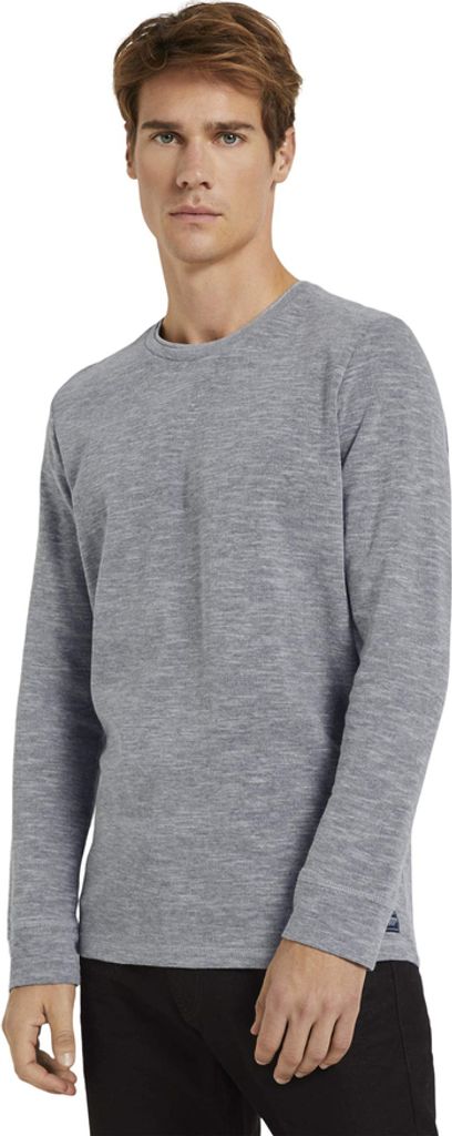 TOM TAILOR DOUBLE FACE LONGSLEEVE Herren Meliertes Langarmshirt