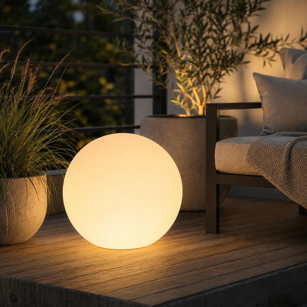 LED Leuchtkugel outdoor - Kugelleuchte 40cm mit E27 Fassung Produktbild 