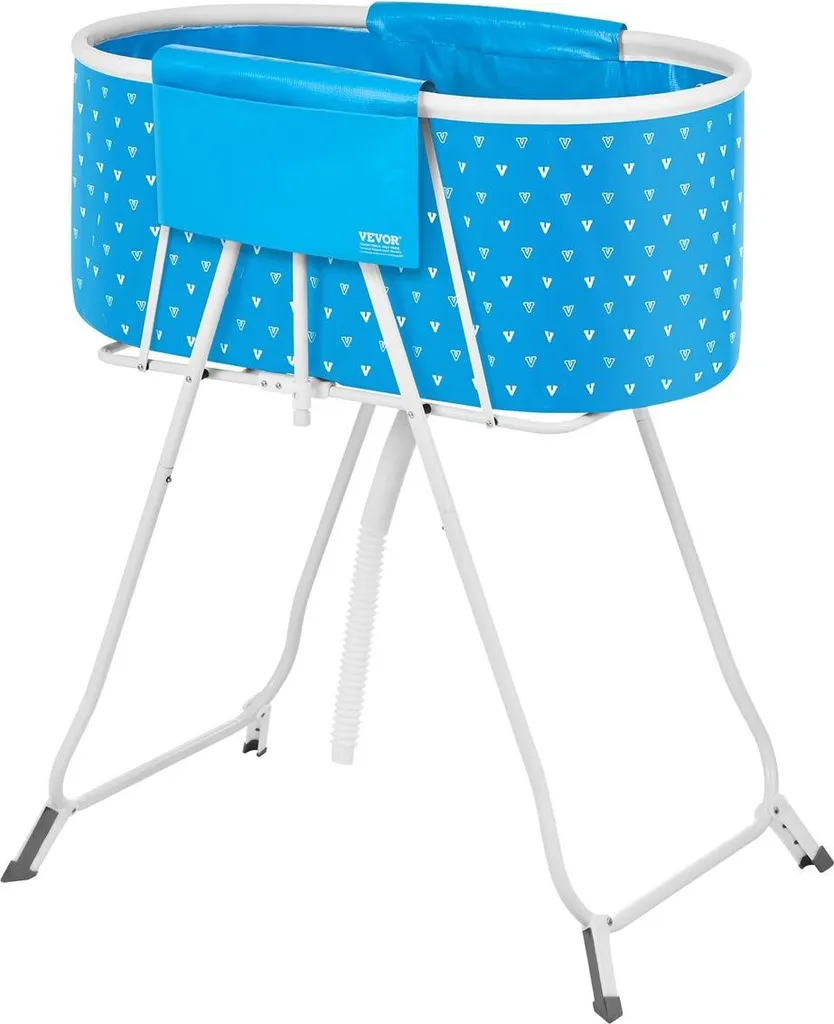 Baignoire Chien Pliable surélevée Bleu - Solution Gain de Place Bain - 10