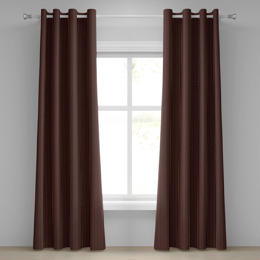 ABAKUHAUS Abstrakt Ösenvorhang, Altmodische Retro Tupfen-Motiv-weibliche Mode, die Runden-Druck wiederholt, Dekorative 2-Panel-Fenstervorhänge, 2...