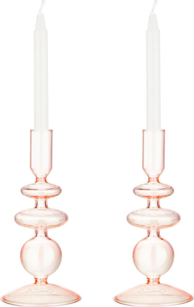 Navaris 2x Glas-Kerzenhalter für Stabkerzen - Kerzenständer Produktbild 1