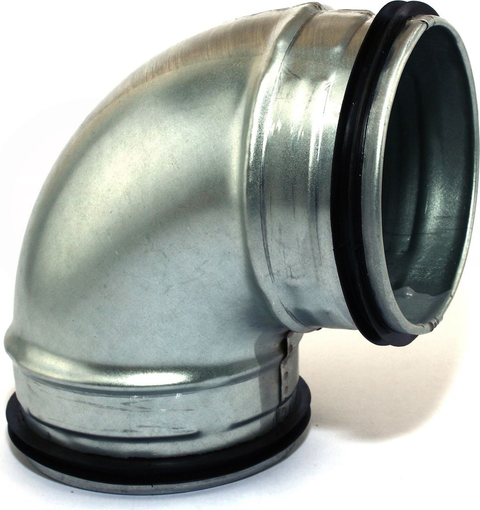 90° Bogen Wickelfalzrohr Kniestück Winkel Lüftung Rohr Verzinkt Doppeldichtung Ø 200 mm