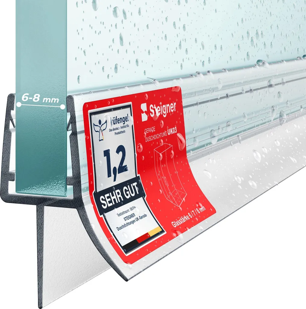 STEIGNER Guarnizione Doccia UK03 120cm | Ricambio Professionale 6-8mm