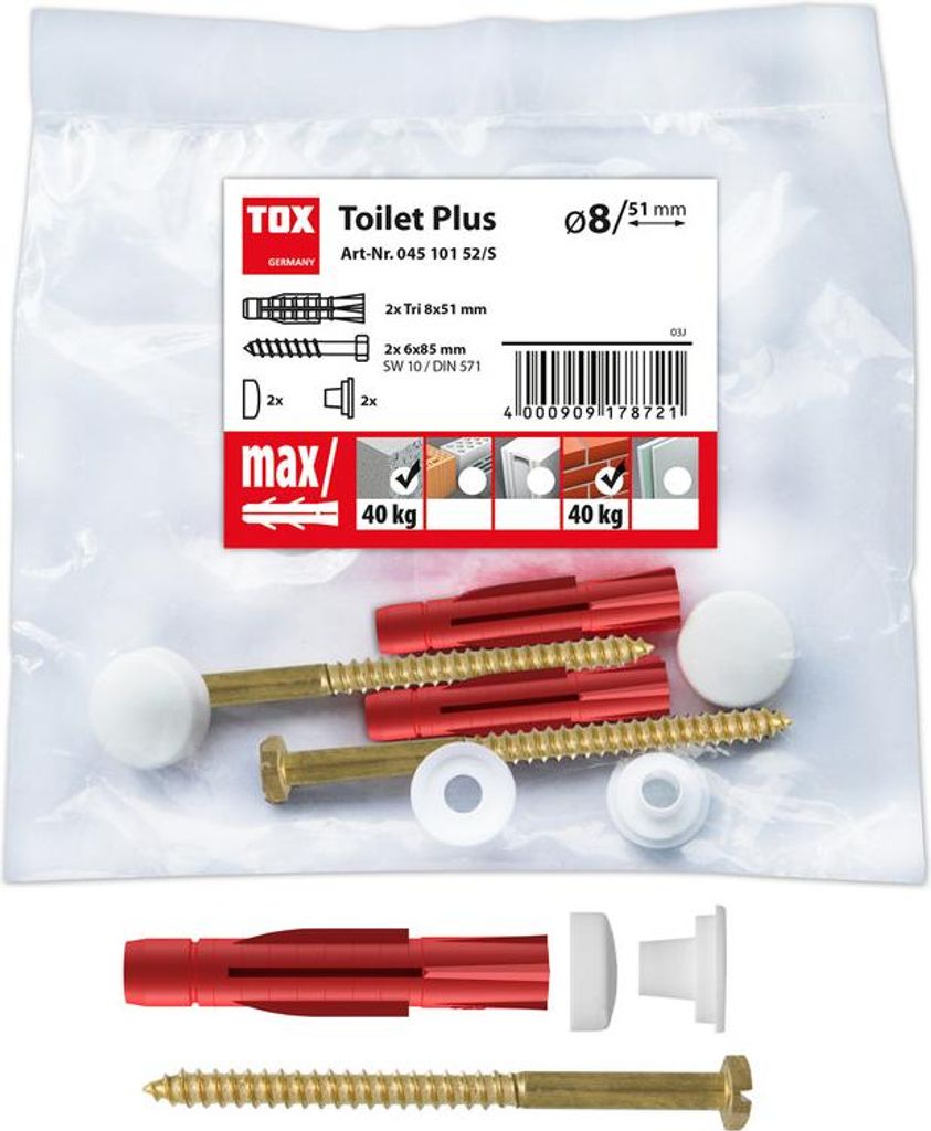 TOX Stand-WC-Befestigung Toilet Plus, 1 Stück, 04510152/S