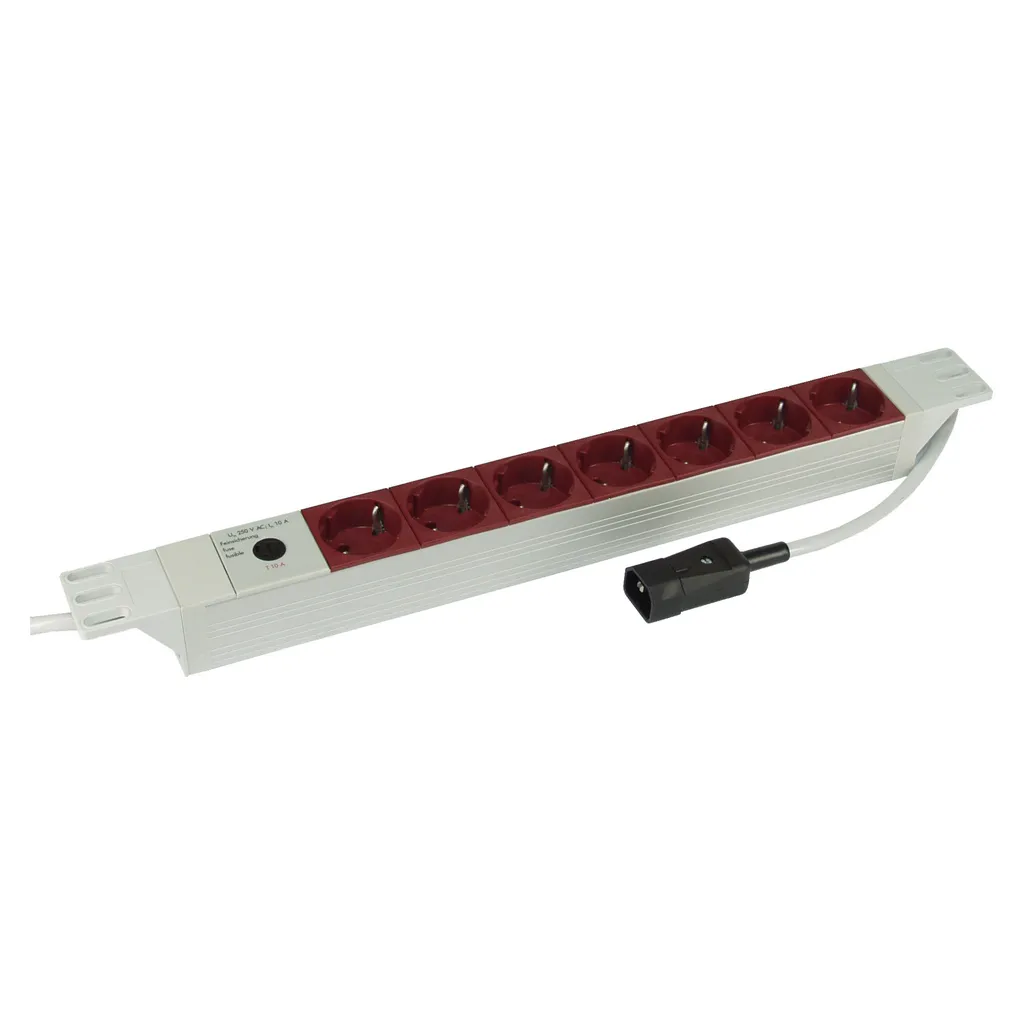Multiprise 19 pouces Kopp 931704011 Bloc 7 prises Alu avec connecteur C14
