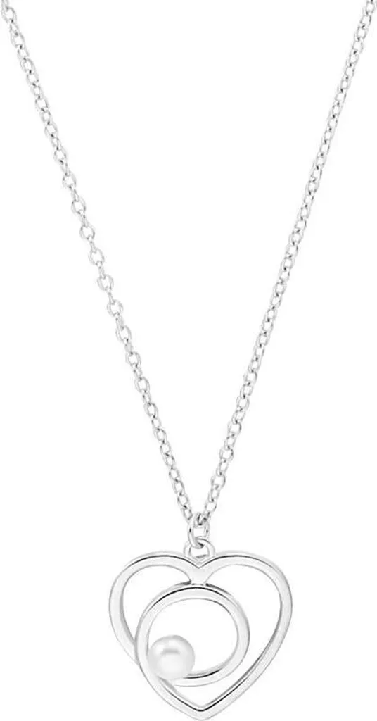 Collier Femme avec Perle et Cœur s.Oliver : Bijou Argenté Chic