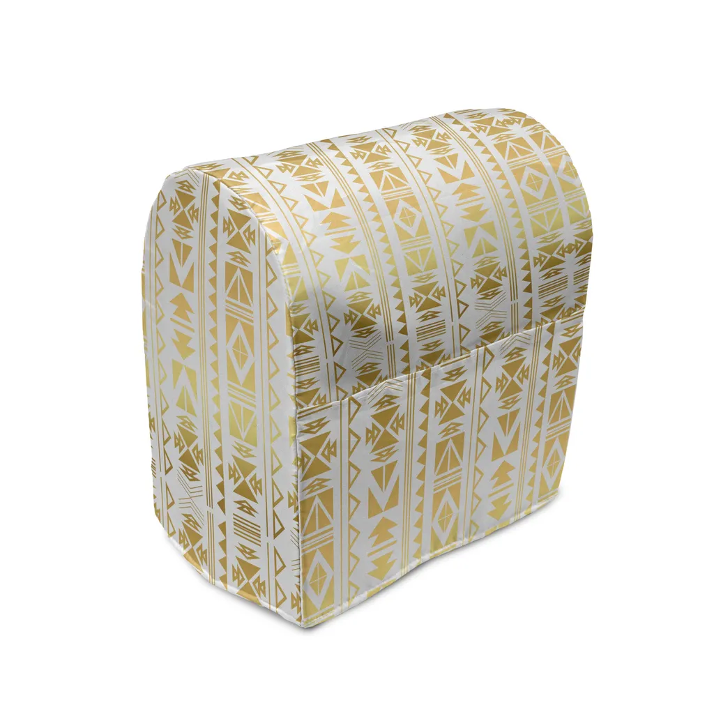 ABAKUHAUS Housse de Mixeur Ethnique 36x39x24cm Bordures Ombrées Jaune