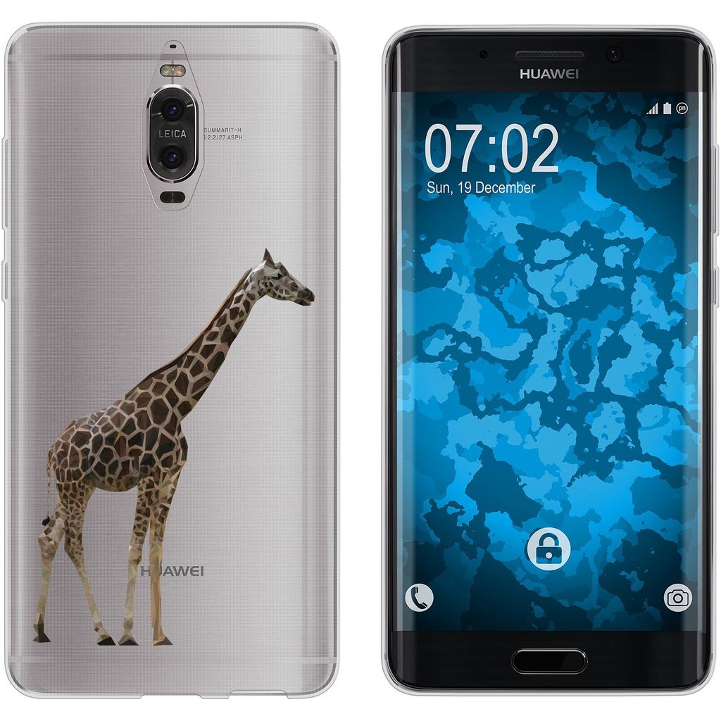 PhoneNatic Case kompatibel mit Huawei Mate 9 Pro Silikon-Hülle Vektor Tiere Giraffe M8