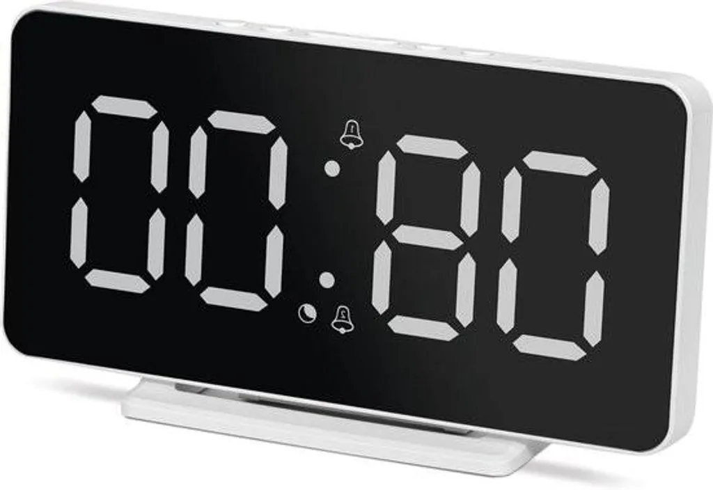 Réveil numérique AC-1 avec écran LCD 4,5 pouces et double alarme USB