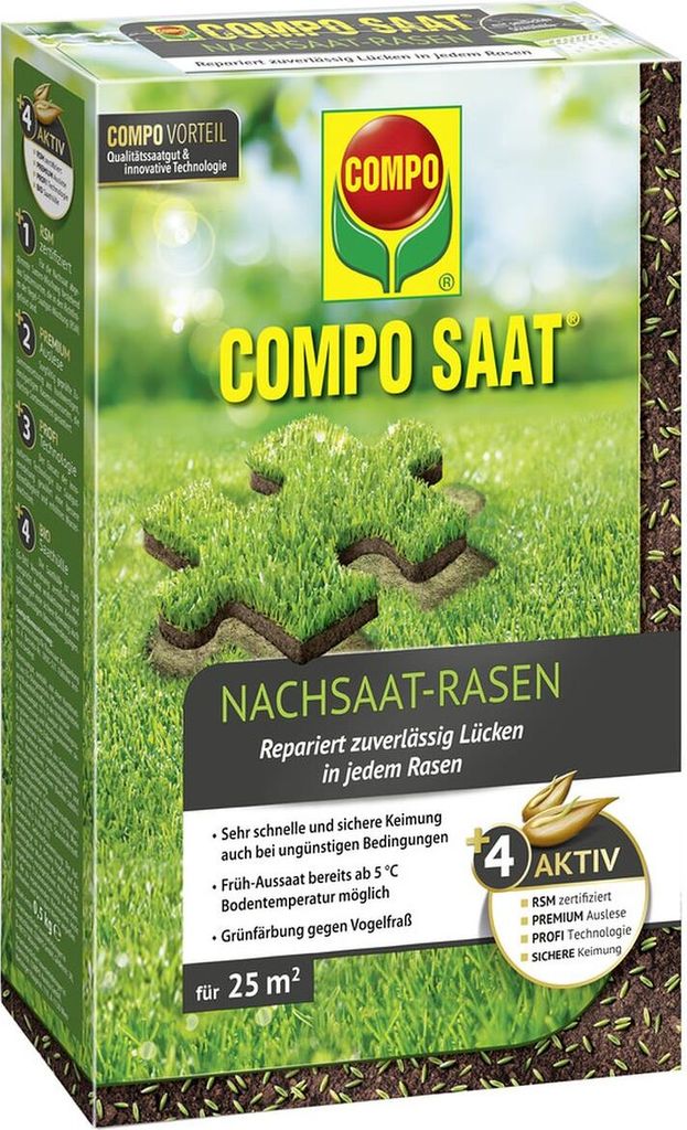 COMPO SAAT® Nachsaat-Rasen 500 g für ca. 25 m² Produktbild 