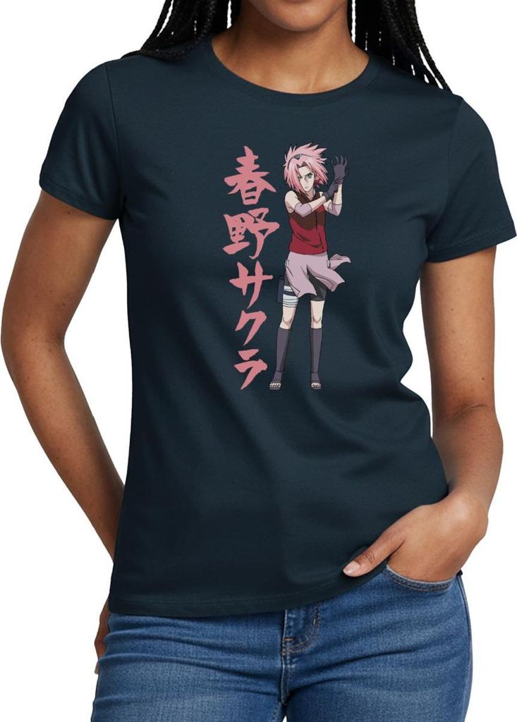 Spreadshirt Naruto Shippuden Cooles Design Mit Sakura Frauen T-Shirt, S, Navy