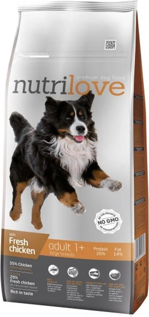 Nutrilove Premium Poulet Frais pour Chien Adulte L - Sac 12kg Nutri L
