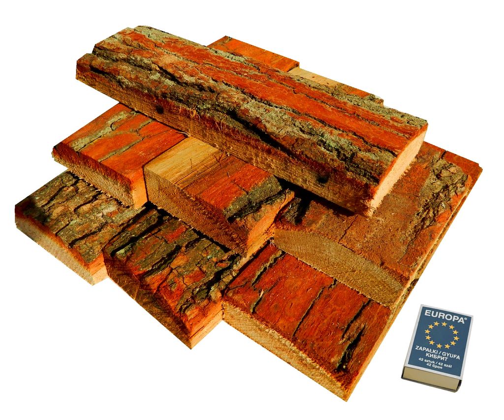 Scheite mit Rinde 27dm3 Kaminholz Eiche Brennholz KZK-9kg Transwood