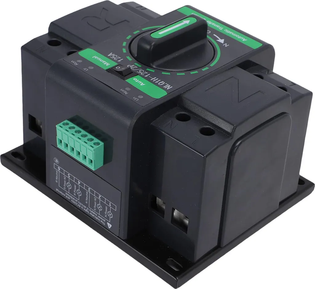 Commutateur de transfert automatique 125A 2P double alimentation rail DIN