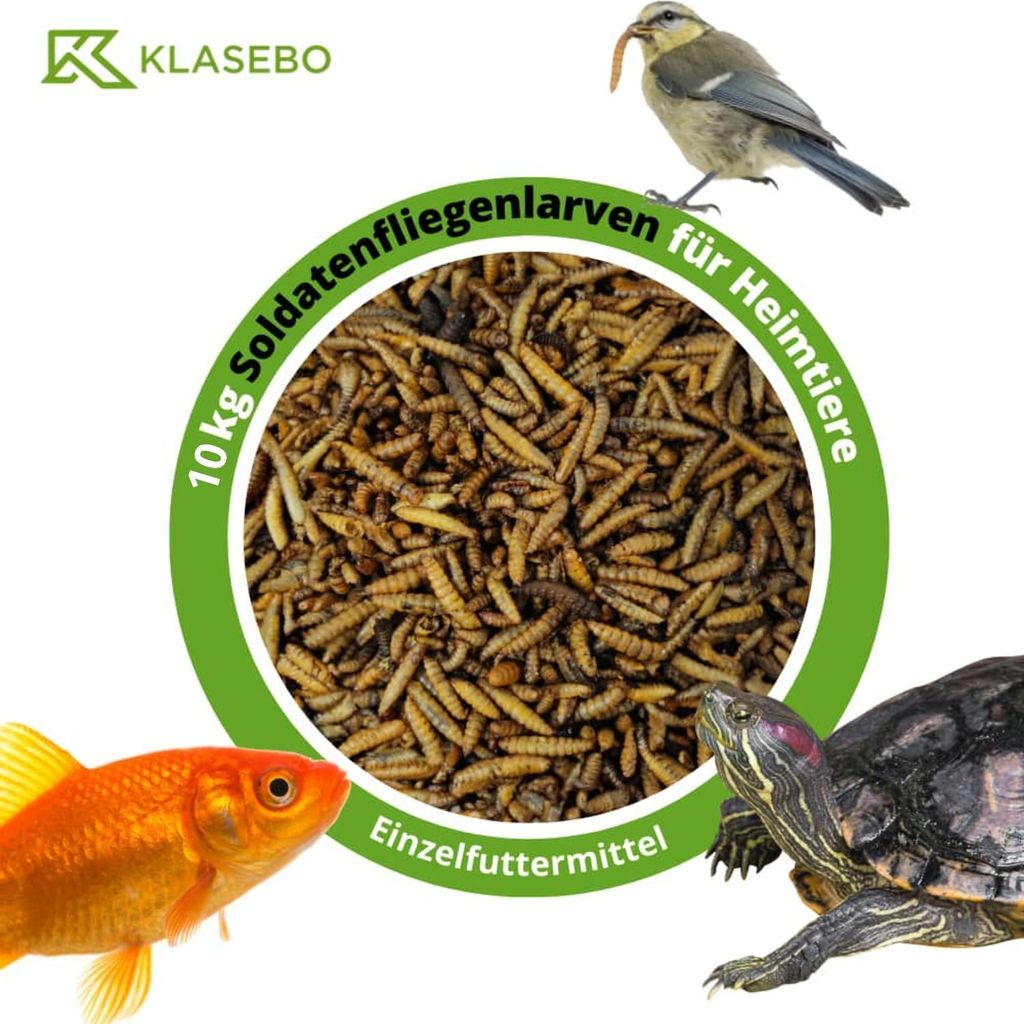 Soldatenfliegenlarven getrocknet 10kg wie Mehlwürmer Hermetia für Vögel Hühner Igel Reptilien Fische