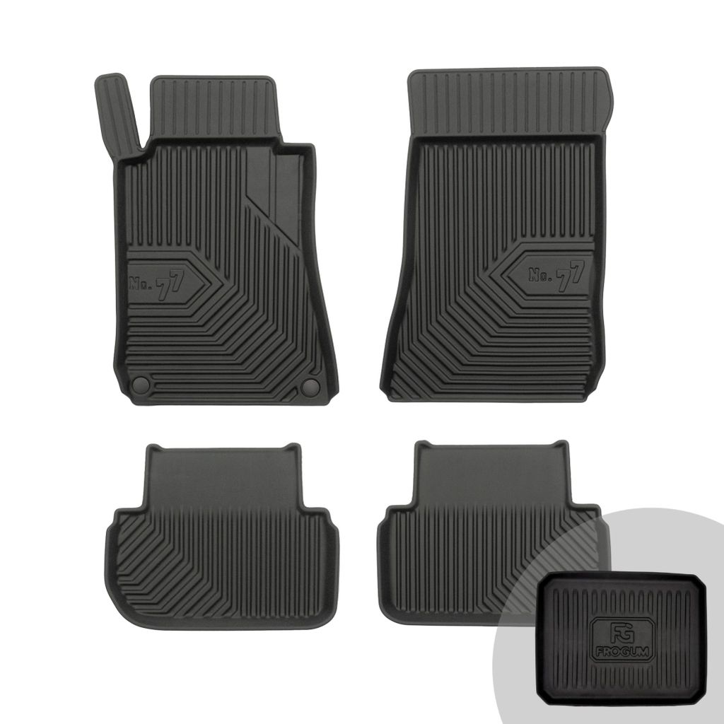 FROGUM No.77 Gummimatten Ganzjahresset von Auto Fußmatten Autofussmatten für Mercedes-Benz CLK C209 2002-2009