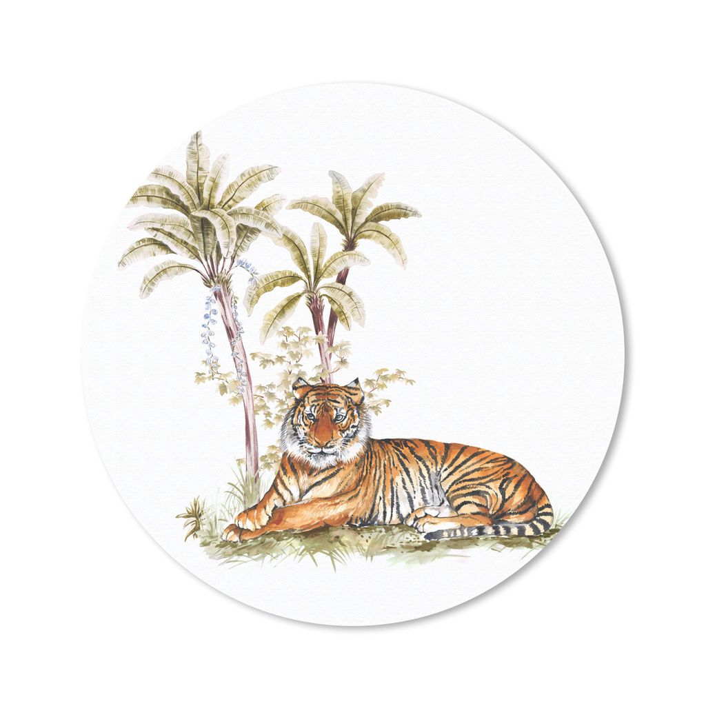 MuchoWow Mauspad Mousepad Tiger - Baum - Augen 20x20 cm - Mousepads - Maus Mat - Pad - Mausunterlage - Schreibtischmatte