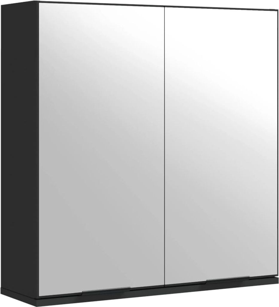 vidaXL Spiegelschrank Schwarz 64x20x67 cm Holzwerkstoff Produktbild 