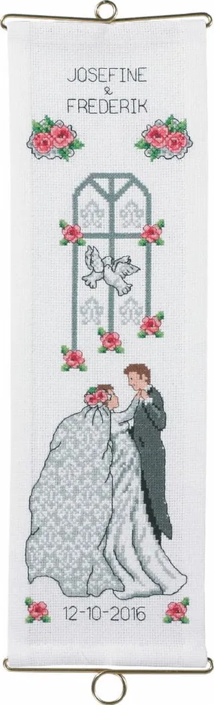 Kit point de croix Permin 14x45cm motif Jose & Frede sur toile à broder