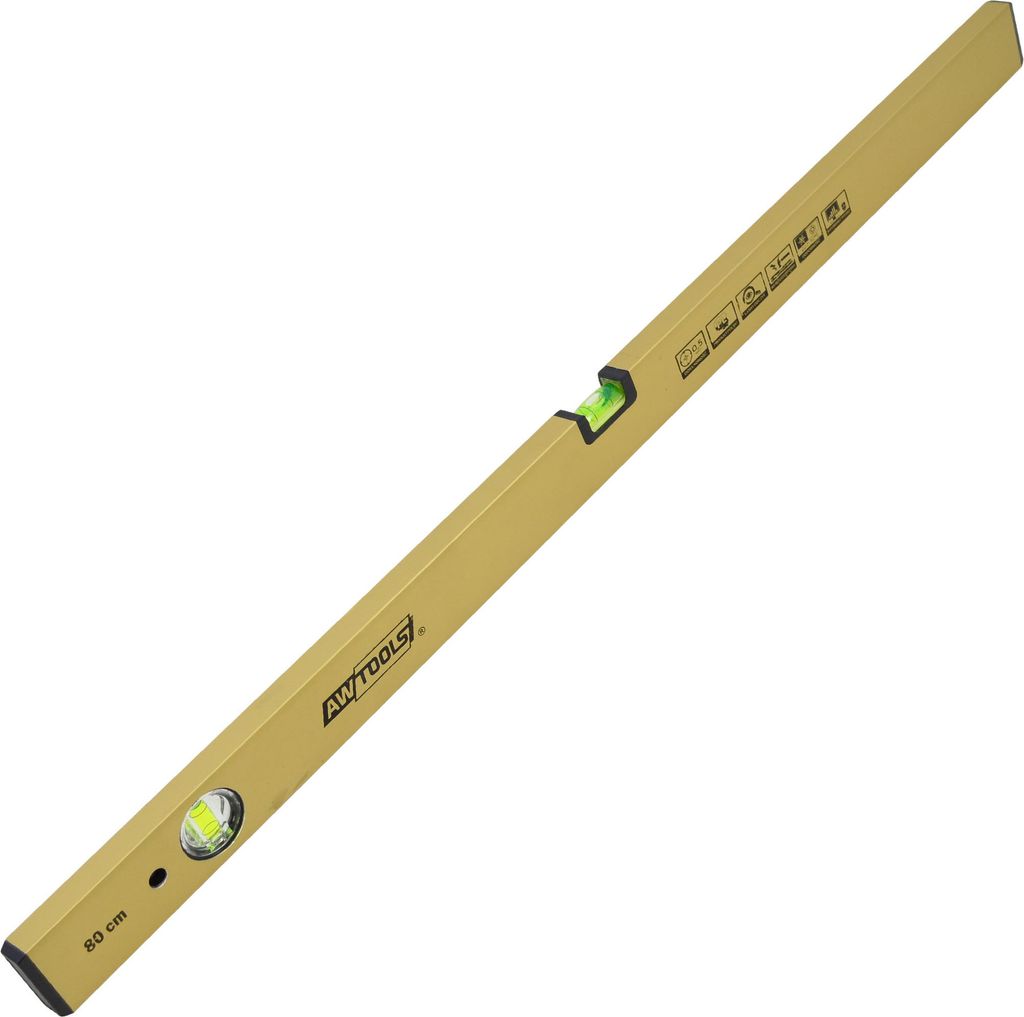 Wasserwaage 40cm Aluminium gold mit Lupeneffekt-Libellen und hoher Messgenauigkeit